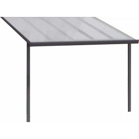   Acél teraszszerkezet polikarbonát tetővel, falra rögzített vékony lábas 3x3 méter