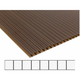   Üregkamrás Bronz polikarbonát, 16 mm-es, 7 falú, 6 kamrás  1,05 x 2 m