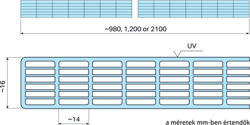 Üregkamrás Bronz polikarbonát, 16 mm-es, 7 falú, 6 kamrás  1,05 x 2 m